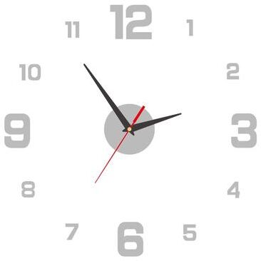 Uplift Essentials 3D Frameless DIY Digital Wall Clock silver