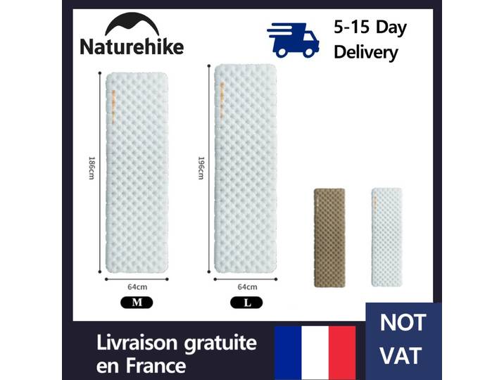 Natureifa-Matelas gonflable de camping ultraléger R5.8, portable, pliable, matelas de couchage, voyage en plein air, randonnée, plage, polymères