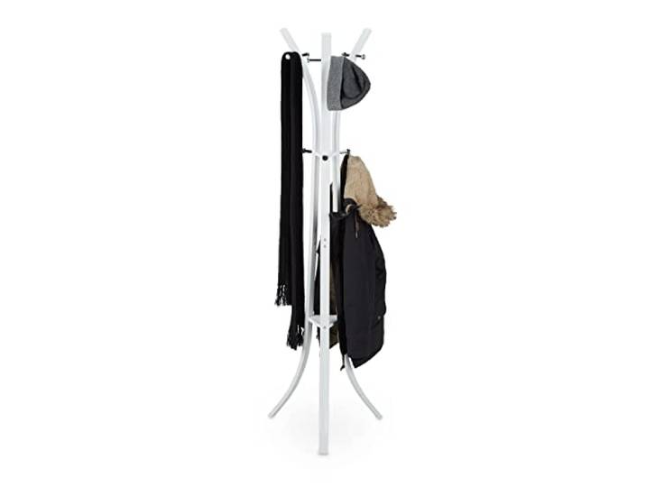 relaxdays Porte métal sur Pied Support pour Manteaux Vestes entrée Couloir 175 cm\, Blanc\, Weiß