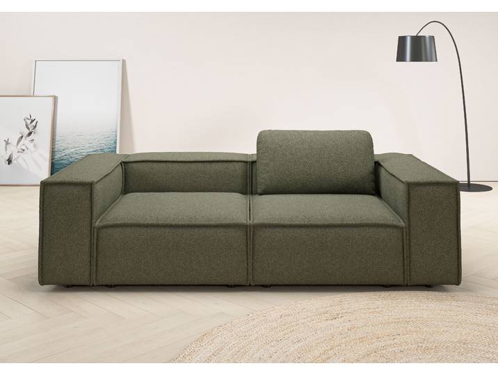 2-Sitzer HOME AFFAIRE Watertown, modern, Sofa 246 cm breit, in 2 Tiefen, Japandi Design , grün, B:246cm H:68cm T:118cm, 96% Polyester, 4% Nylon, Sofas, 2-Sitzer, stilvolles Sofa Extra Tiefe 188cm, mit extra breiter Sitzfläche