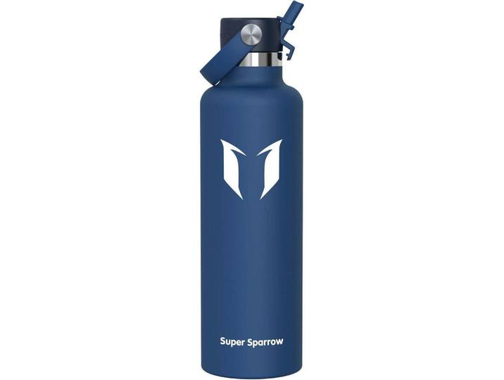 Trinkflasche Edelstahl 1000 ml Blaubeere, Metall, 8.5x8.5 cm, Geschirr, Kannen & Karaffen, Trinkflaschen