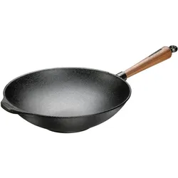 Skeppshult Gusseisen Wok Pfanne 30 cm Walnuss, Pfanne + Kochtopf, Braun