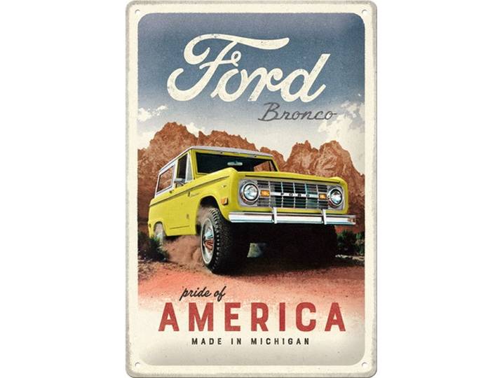 Metalen wandbord 20x30 cm Ford - Bronco Pride of America
