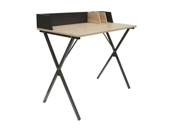 Bureau en bois et métal noir