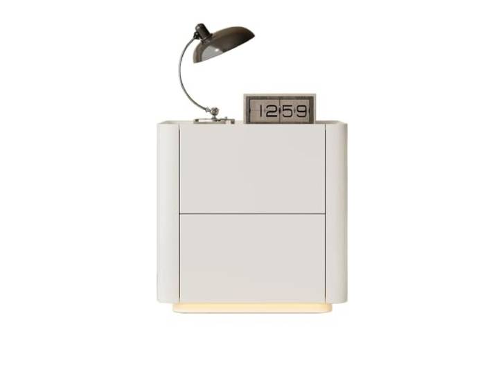 Bett mit Stauraum Cremefarbener, Reinweißer Nachttisch Desktop Einfacher Stil, Massivholzmaterial, geeignet for Schlafzimmeraufbewahrung oder Wohnzimmermöbel