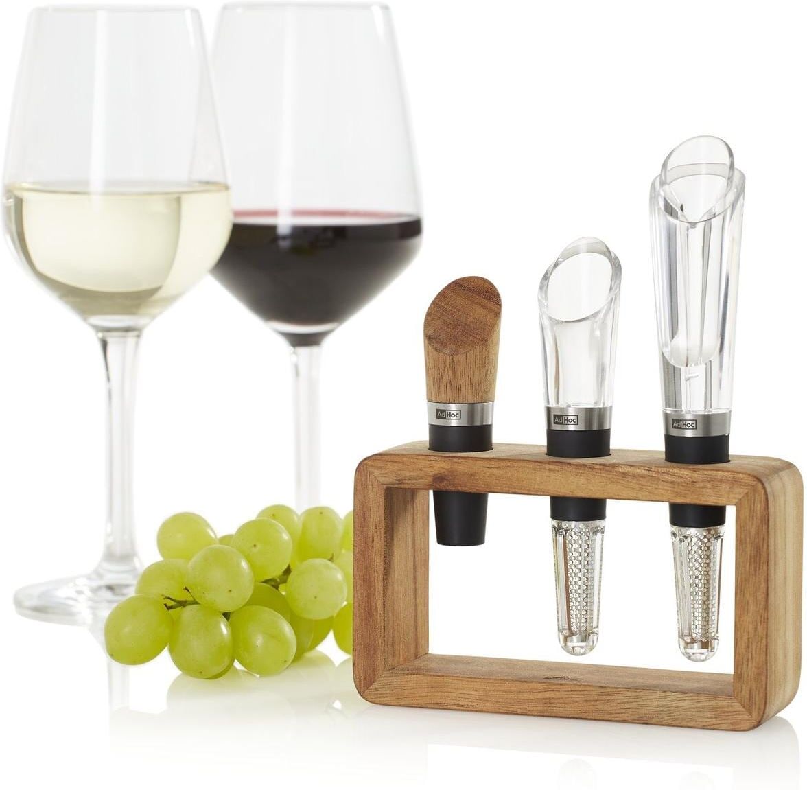 Flaschenausgiesser ADHOC "Vine 3-teilig", braun, Edelstahl, Silikon, Ausgiessaufsätze, Flaschenausgiesser braun Einheitsgröße