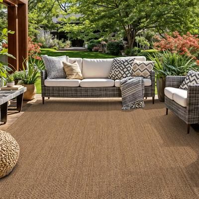 World Rug Gallery Diamond Grid Indoor/Outdoor Flat Woven Area Rug