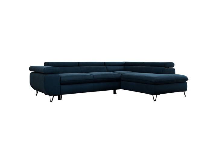 ECKSOFA PEDRO L Dunkelblau Velvet - Rechts Seite
