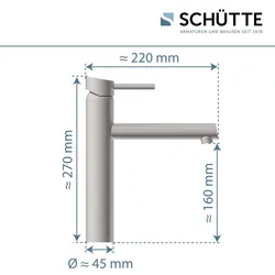 Schütte Küchenarmatur Edelstahl massiv, 360° schwenkbarer Wasserhahn Küche, Mischbatterie Küche