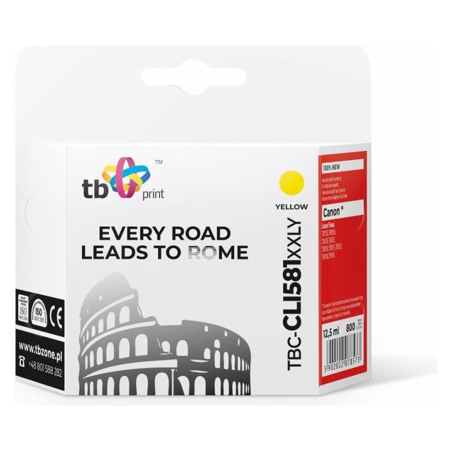 Print TBC-CLI581XXLY ink cartridge 1 pc(s) Compatible Yellow (Y) (TBC-CLI581XXLY)