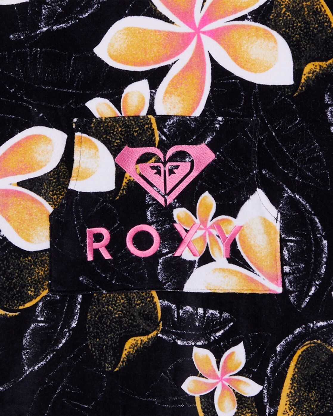 Badeponcho ROXY "Stay Magical Printed", Damen, bunt (anthrazit hibiscus real s), Obermaterial: 100% Baumwolle., Hausmäntel Badeponcho