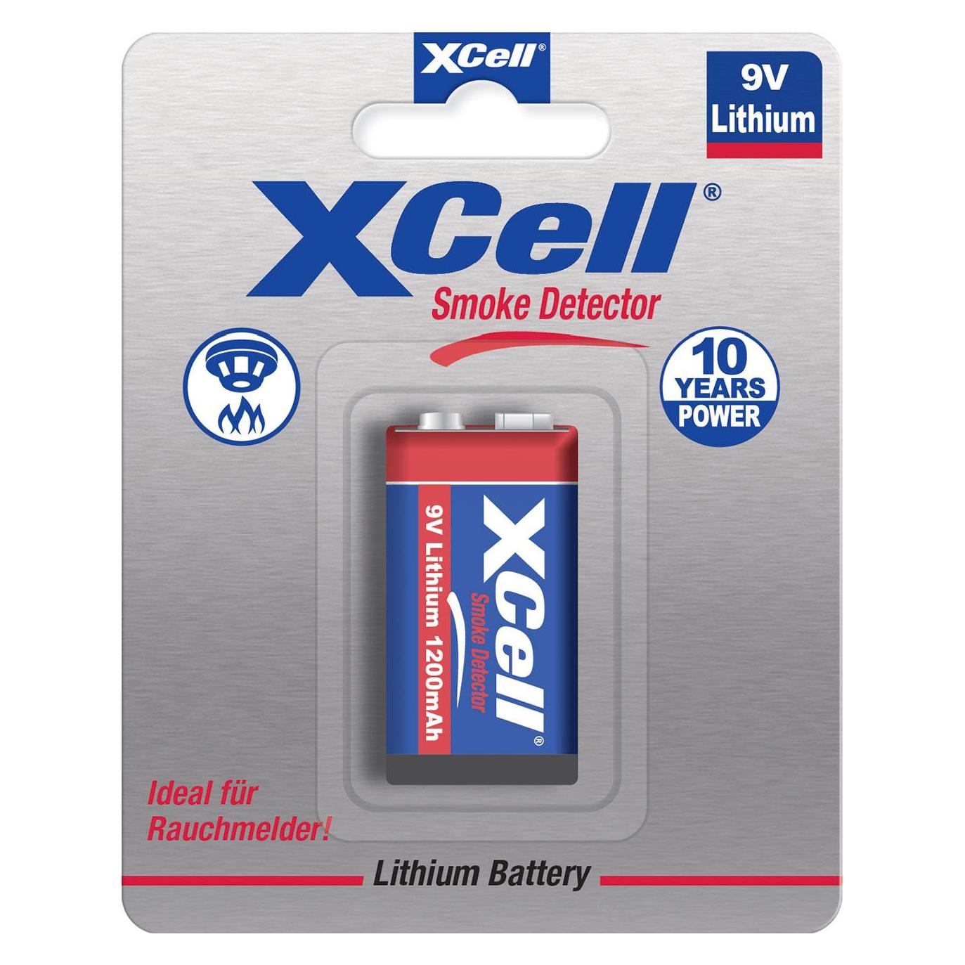 XCell 9 V Block-Batterie Lithium ER9 (1 Stk., 9V Block, 1200 mAh) (138482)