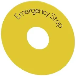 Siemens 3SU1900-0BB31-0DA0 Unterlegscheibe für NOT-HALT gelb mit Beschriftung: EMERGENCY STOP 3SU19000BB310DA0  - 10 Stück
