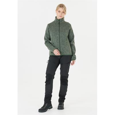 Fleecejacke WHISTLER "SAMANI", Damen, Gr. 42, grün (dunkelgrün), 100% Polyester, meliert, normal, hoch geschlossener Ausschnitt, Jacken Fleecejacke, aus schnell trocknendem Funktionsmaterial