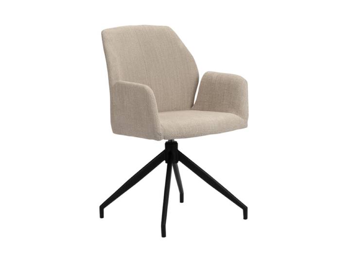 Drehbarer Design Stuhl „Storm“ mit Armlehnen Beige Global Interiors