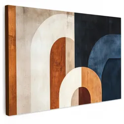 LEINWANDBILD Abstrakt - Formen - Dunkelblau Gemälde 60x40 cm