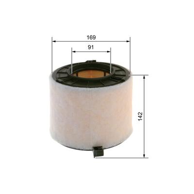BOSCH Luftfilter f026400677 Filtereinsatz 152mm für VW