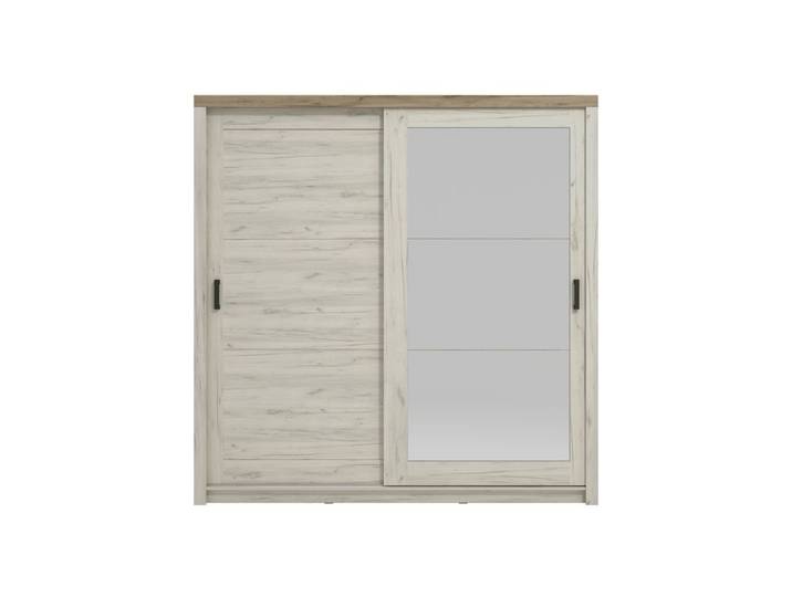 Armoire 2 portes coulissantes KENT chêne blanchi