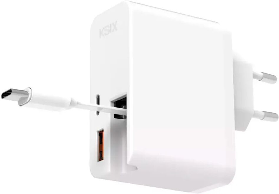 Ksix Bcd65Wb01 Blanco / Cargador Ultrarrápido 65W Con Usb-C Power Delivery