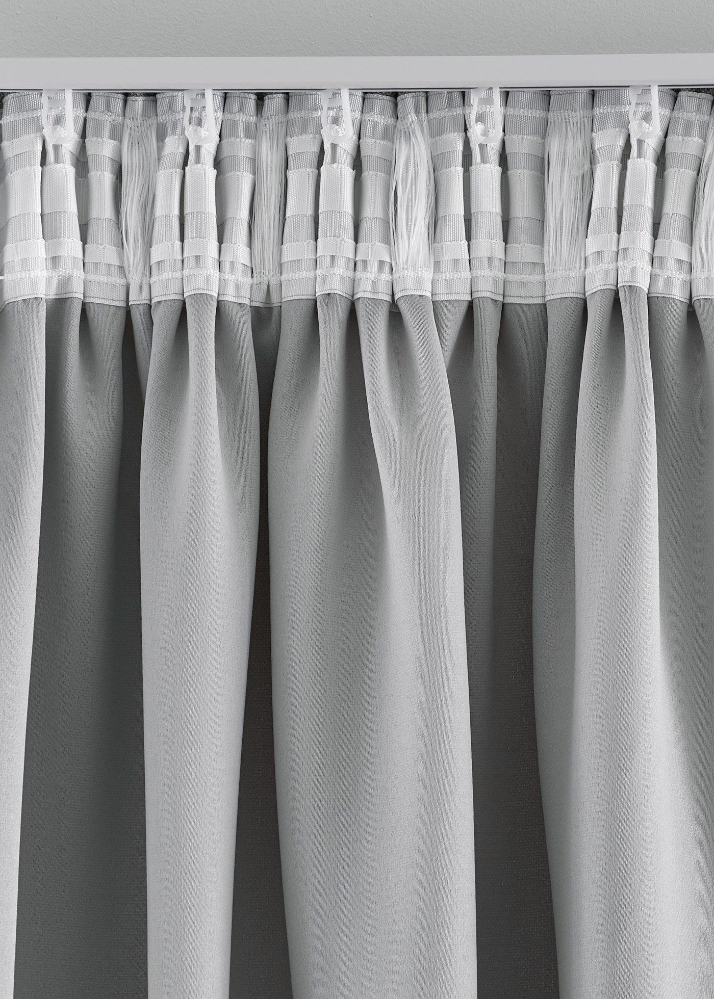 bonprix Abdunkelnde Vorhänge mit Struktur (2er Pack), grau, Gr.225x130 cm, Vorhänge zum abdunkeln im praktischem 2er Pack