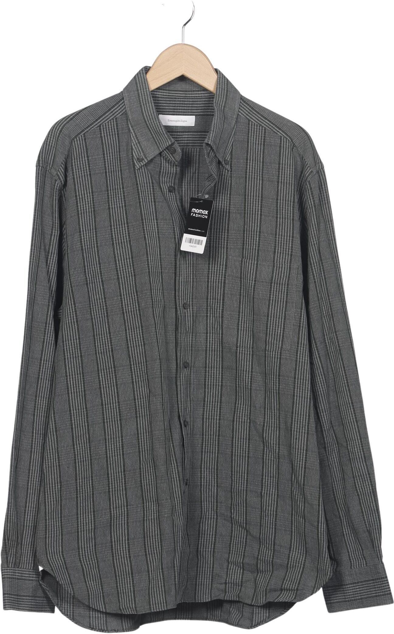Ermenegildo Zegna Herren Hemd, Grau, Gr. 43, Baumwolle - Second Hand