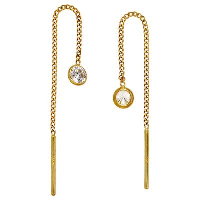 Paar Ohrhänger JOBO, gold (gelbgold 333), Ohrringe, Damen, Gelbgold 333, 333 Gold mit Zirkonia
