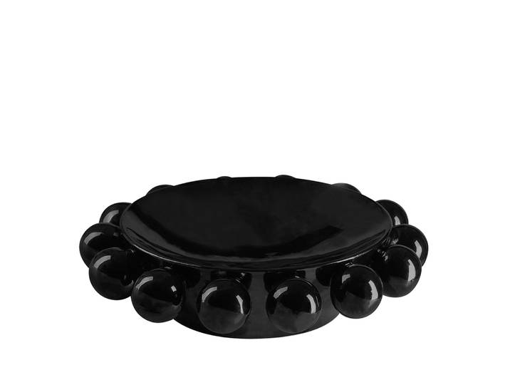 Dekoschale FINK STUDIO HIGH BALL , schwarz, B:30cm H:7,5cm T:30cm Ø:30cm, Porzellan, Dekoschalen, Dekoschale, in STUDIO Geschenkverpackung