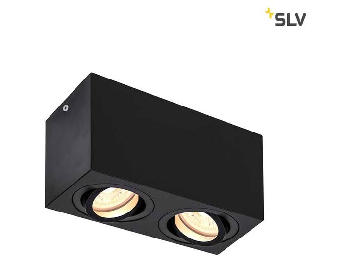 Triledo Double plafonnier à 2 lampes noir GU10