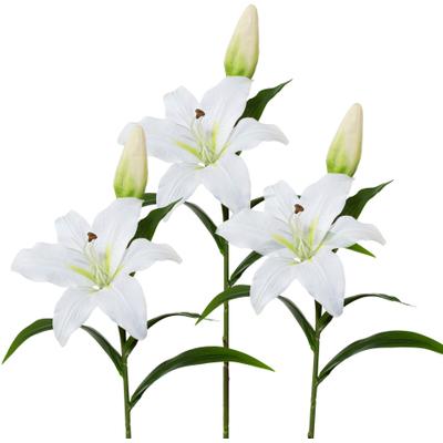 Kunstblume CREATIV GREEN, weiß, H:50cm, Kunststoff, Kunstpflanzen, 3er-Set