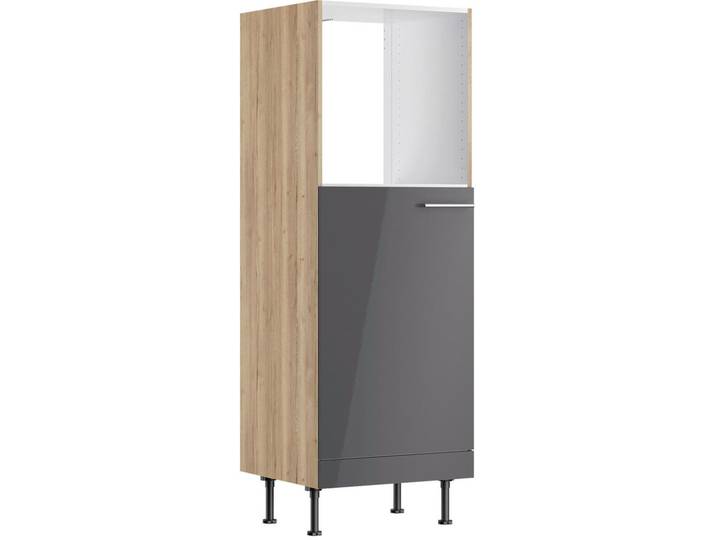 Optifit Geräteumbauschrank, Anthrazit, Wildeiche, einzeln stellbar, 60x176.6x58.1 cm, DIN EN ISO 14001, DIN EN ISO 50001, DIN EN ISO 9001, Zusatzausstattung erhältlich, Küchen, Küchenmöbel, Küchenschränke, Geräteumbauschränke