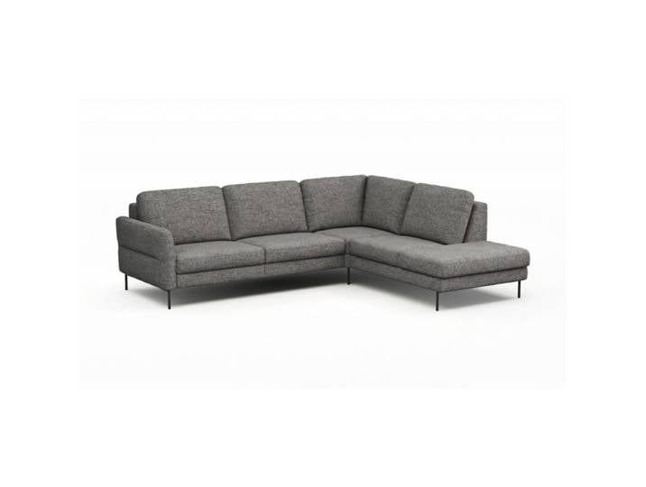 Contur Einrichten Enna Ecksofa - Flachgewebe Marinet 60 graphit - ohne Funktion - rechts manuelle Armteilverstellung, automatische Sitztiefenverstellung Modern, Skandinavisch