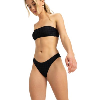Bandeau-Bikini ROXY "Camilo", Damen, Gr. S, grau (anthrazit), Recycling-Polyester, Bikini-Sets