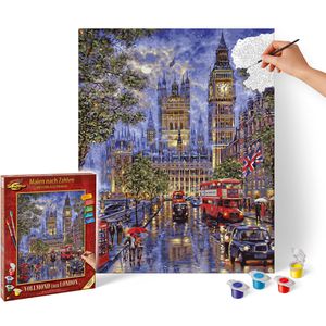 Schipper 609130873 Malen-nach-Zahlen Premium, ab 14 Jahre, Vollmond über London, 40 x 50 cm