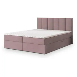 BOXBETT MERIL 140x200 cm mit Matratze und Topper - Rosa