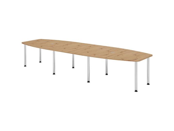 Besprechungstisch Office Asteiche 400 x 130 cm - Farbe: Asteiche/Chrome - Besprechungstisch