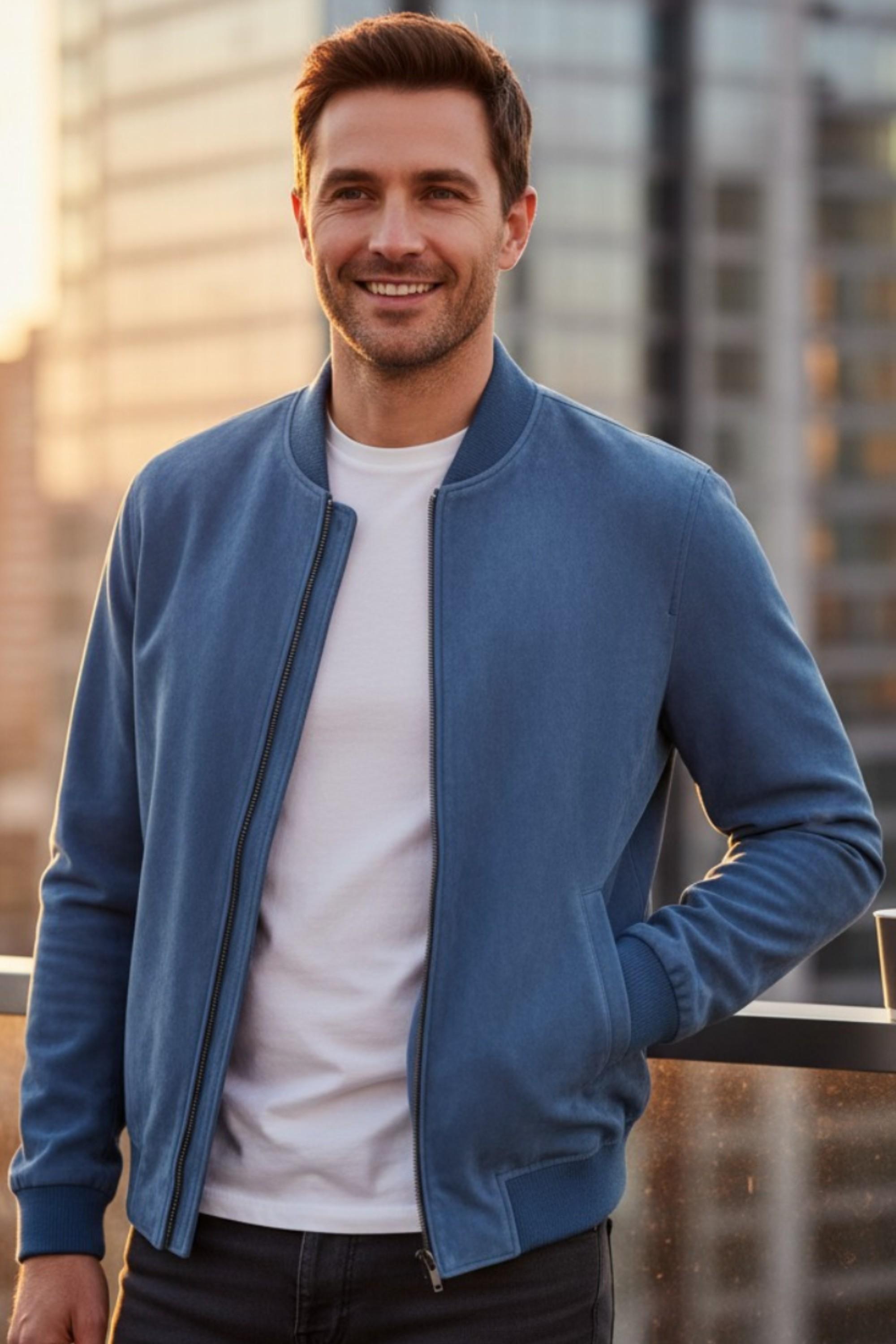 Herren Blue Goat Suede MA-1 Bomberjacke – North