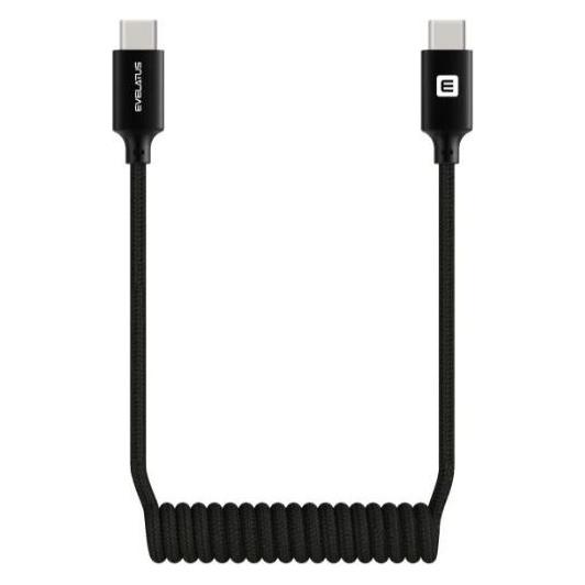 Evelatus Cable AutoSpring Coiled Cable USB C to USB C connector 1.2M Black (1.20 m, 60 W) (EVELATUS)