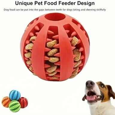 Uplifted Goods Dog Pet Food Treat Feeder Chew Tooth Cleaning Ball yellow 1.96 Inch