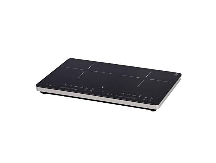 WMF Kult X – Plaque à induction double\, 2 zones\, jusqu’à 28 cm\, 8 niveaux\, détection des casseroles\, commande tactile\, surface vitrocéramique\, minuterie\, 3500 W