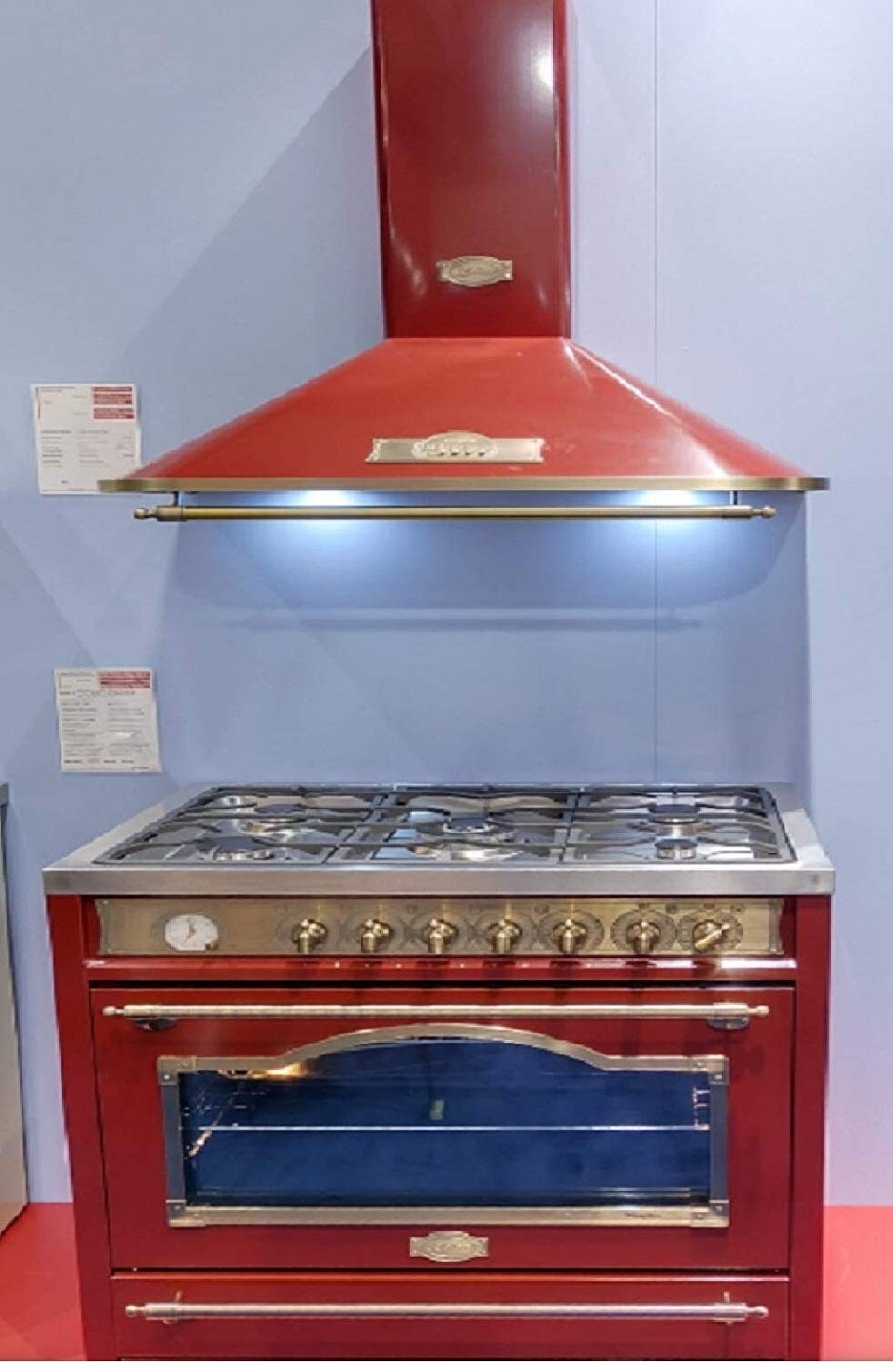 Kaiser Empire Set/Kaiser A 9315 RotEm Dunstabzugshaube 90 cm Gas Elektro Standherd Kaiser HGE 93555 RotEm