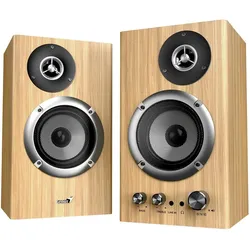 Genius repro SP-HF1812BT / hellbraun / Holz / BT, Bluetooth Lautsprecher, Braun