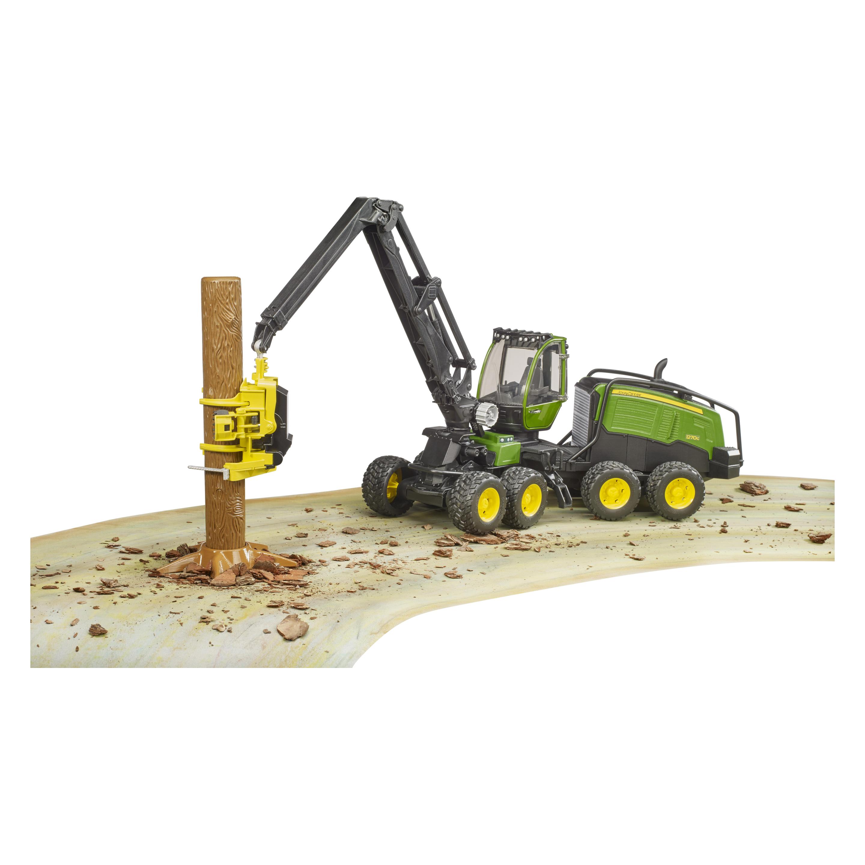 Bruder John Deere 1270G Harvester mit 1 Baumstamm (02135)