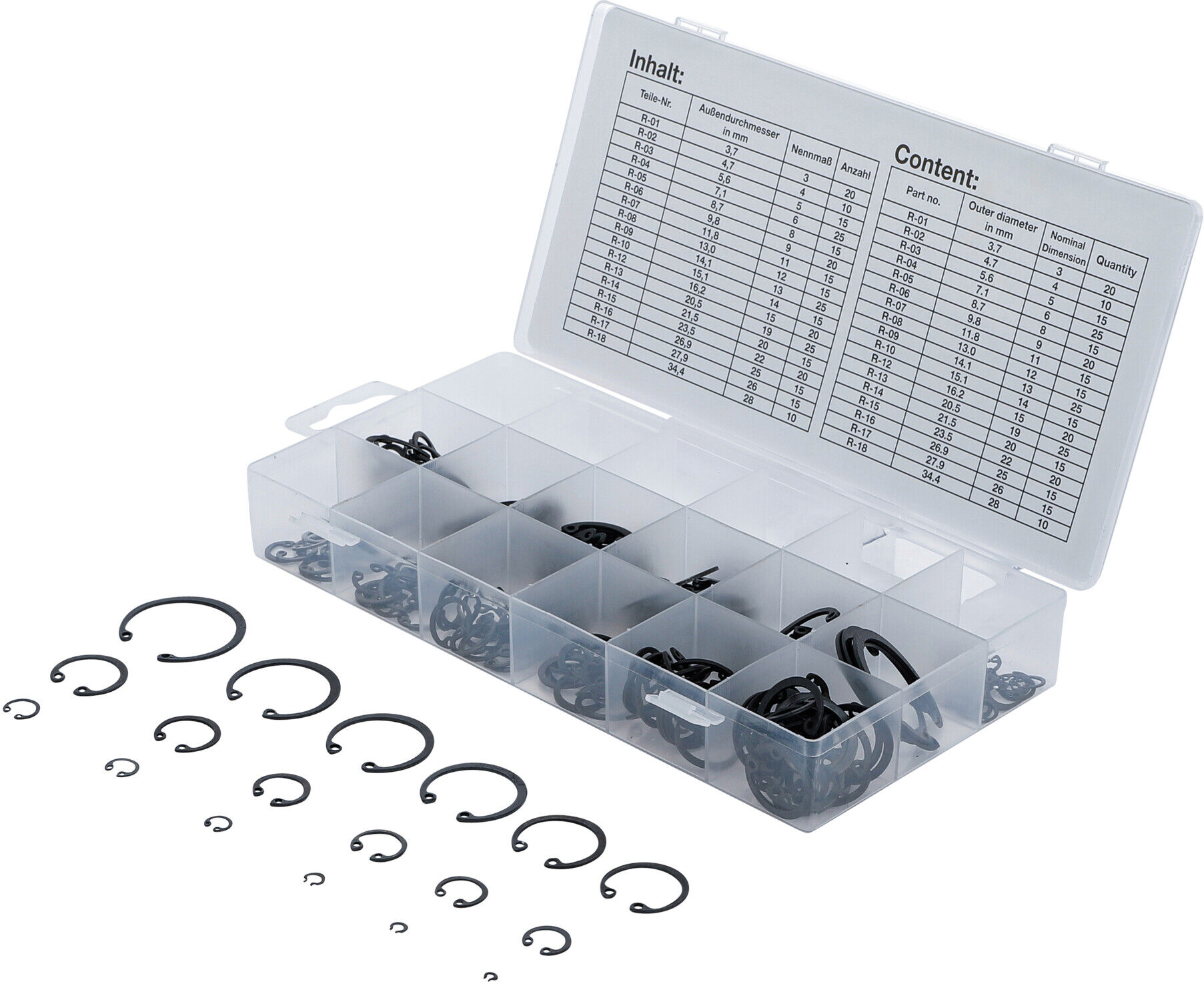 BGS Innen-Seegerring-Sortiment (Sprengringe) Ø 3 - 32 mm 300-tlg. ; BGS technic (8049)