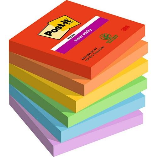 Post-it Playful Haftnotizen extrastark farbsortiert 6 Blöcke