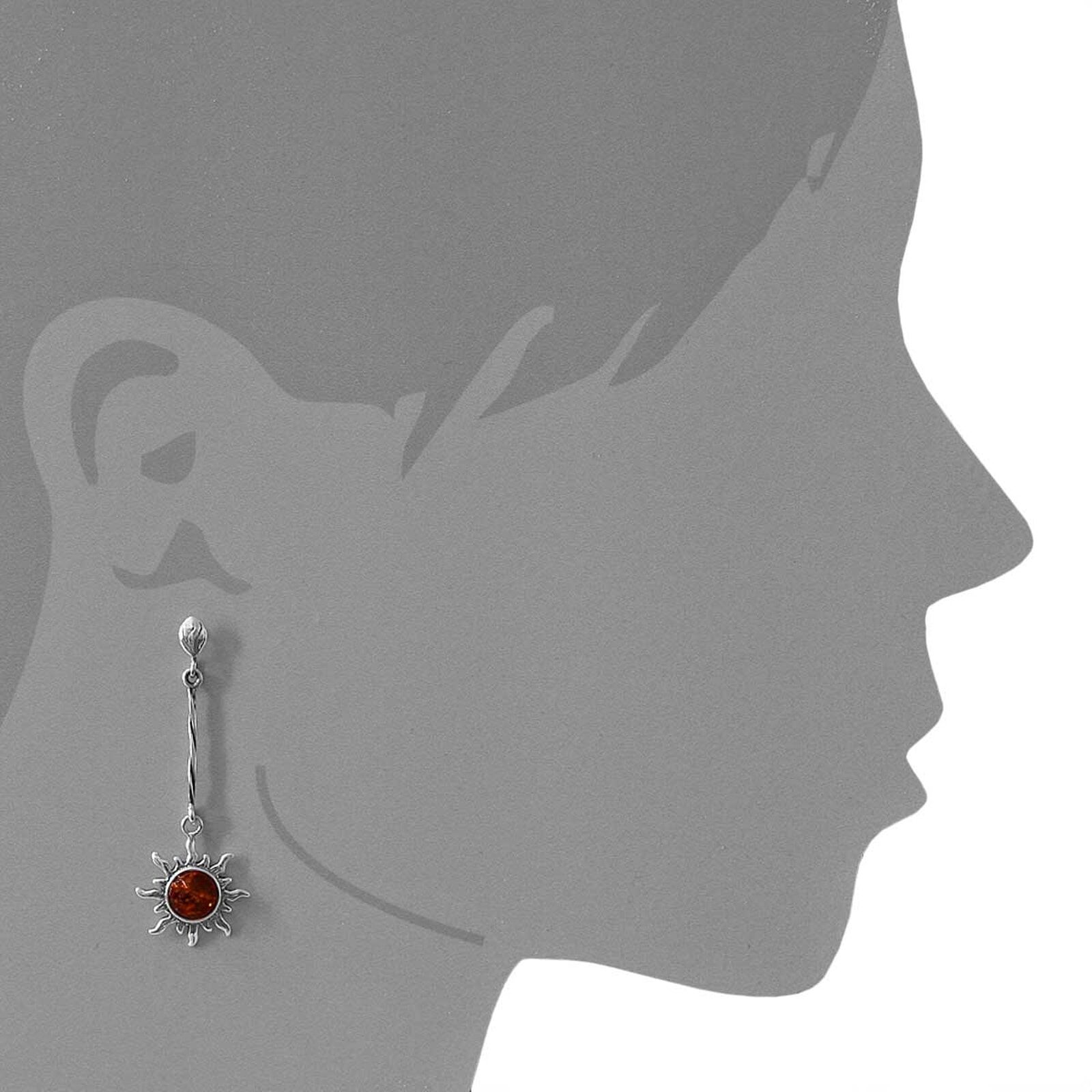 Paar Ohrhänger OSTSEE-SCHMUCK "Ostsee-Schmuck Ohrhänger Sonne 19 mm Ohrhänger Sonne 19 mm", weiß (weiß, neutral), Ohrringe, Damen, 56 x 19mm, Silber 925 (Sterlingsilber), Paar Ohrhänger
