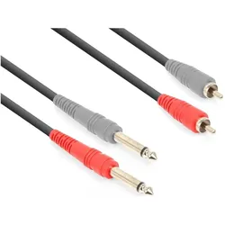 2x Vonyx 2x Cinch — 2x 6.3mm (3 m, 6.3mm Klinkenkabel, Cinch Kabel), Audiokabel