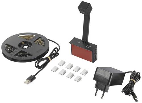 TV01RGB LED-Lichtleisten-Komplettset mit USB-Anschluss 230V 5.29m RGB 1St.
