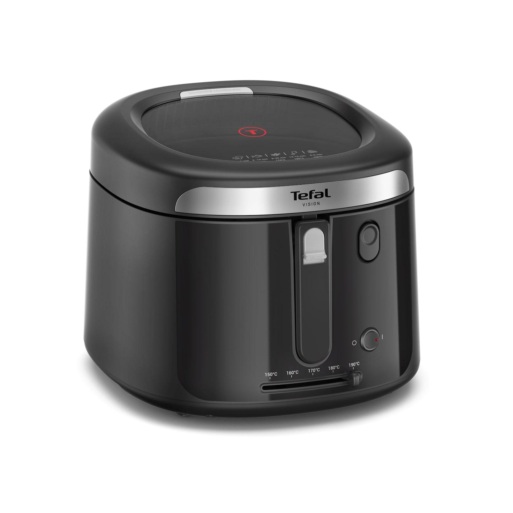TEFAL FF2528 Vision Fritteuse (2,1 L Öl-Volumen, 1,2 kg Fassungsvermögen, 1900 W, GrandView-Technologie, extra großes Sichtfenster)