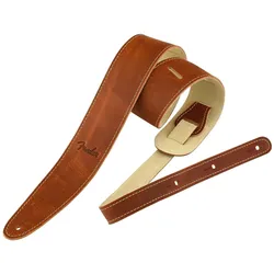 Fender Ball Glove Leather Strap LOGO-BRN - Gitarrengurt