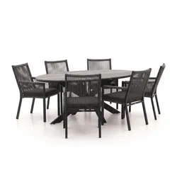 Manifesto Rivola/Fidenza oval 180 cm Gartenmöbel-Set 7-teilig
